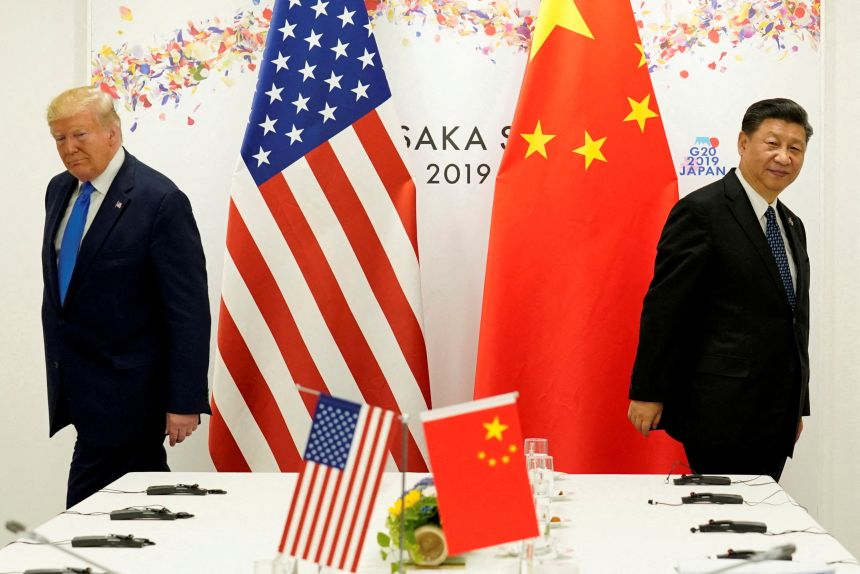 US President Donald Trump and Chinese leader Xi Jinping meet during the G20 leaders' summit in Osaka, Japan in 2019.