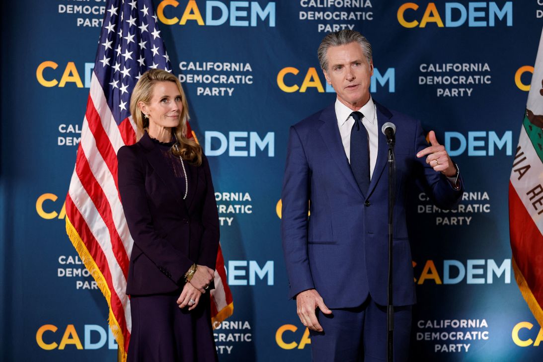 California's Governor Gavin Newsom speaks after California's special election on Proposition 50, in Sacramento, California on Tuesday.