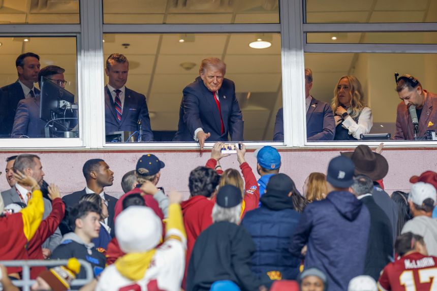 President Donald Trump was in attendance at Northwest Stadium for the Washington Commanders game against the Detroit Lions on Sunday.