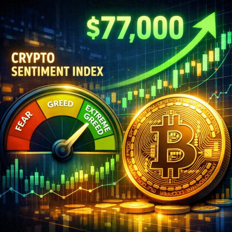 Crypto-Sentiment-Index-Hits-3-Month-High-as-Bitcoin-Maintains-77K